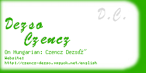 dezso czencz business card